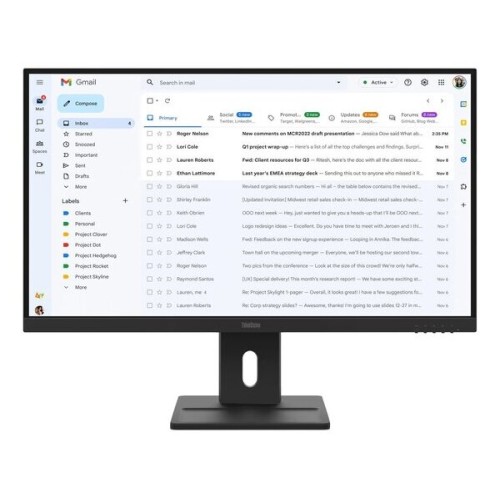 LENOVO Monitor ThinkVision E27-40 27' FHD IPS, HDMi, Display Port,VGA, Speakers, 3YearsW