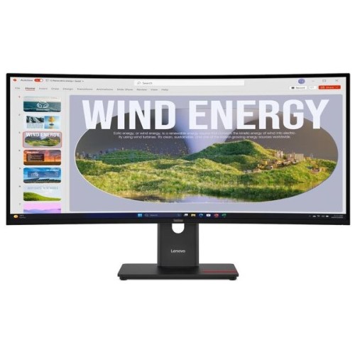 LENOVO Monitor ThinkVision T34WD-40 34' WQHD VA, Curved, RJ45, HDMI, USB-C, Display Port,  Height adjustable, 3YearsW